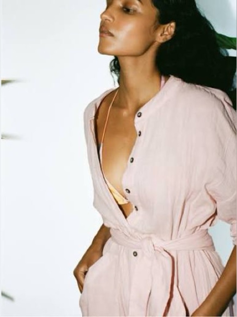 Mara Hoffman Manda Light Pink Button-Front Lounge Jumpsuit XS. NWT.